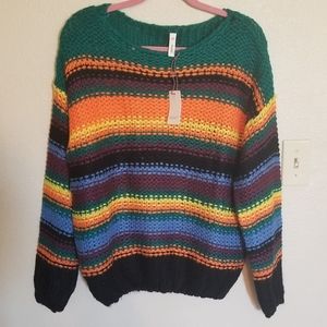 Wishlist open knit candy corn sweater